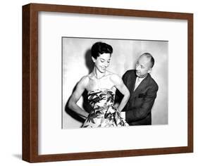 Christian Dior with Model Dorothy Emms, 1952-null-Framed Photographic Print