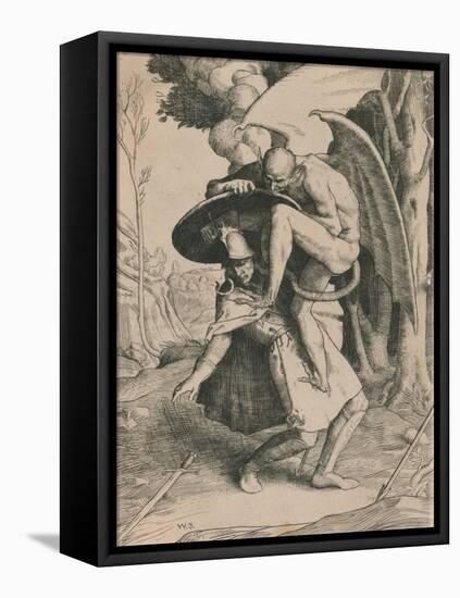 Christian Fights Apollyon, C1916-William Strang-Framed Stretched Canvas