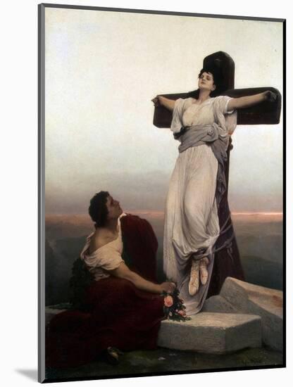 Christian Martyr on the Cross, (Saint Juli), 1865-Gabriel Cornelius Ritter von Max-Mounted Giclee Print