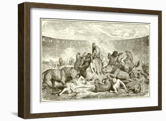 Christian Martyrs in the Arena-English School-Framed Giclee Print