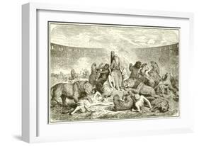 Christian Martyrs in the Arena-English School-Framed Giclee Print