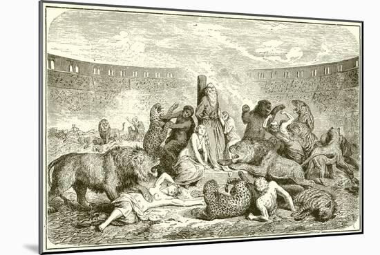 Christian Martyrs in the Arena-English School-Mounted Giclee Print