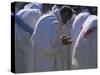 Christian Men at Prayer During Mass in the Church at Woolisso, Shoa Province, Ethiopia-Bruno Barbier-Stretched Canvas