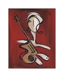 Red Guitarist-Christian Pavlakis-Stretched Canvas