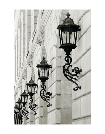 Lamps on Side of Building
