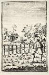 Gardener Hoeing, Pub. Erfurt in Thuringia, 1753-55-Christian Reicharts-Mounted Giclee Print