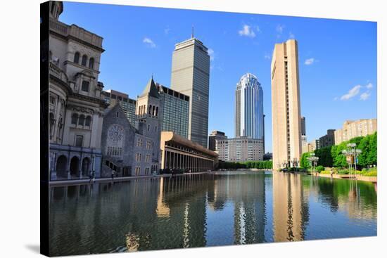 Christian Science Plaza in Midtown Boston with Urban City View and Water Reflection.-Songquan Deng-Stretched Canvas