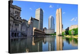 Christian Science Plaza in Midtown Boston with Urban City View and Water Reflection.-Songquan Deng-Stretched Canvas