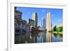 Christian Science Plaza in Midtown Boston with Urban City View and Water Reflection.-Songquan Deng-Framed Photographic Print