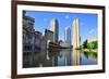 Christian Science Plaza in Midtown Boston with Urban City View and Water Reflection.-Songquan Deng-Framed Photographic Print