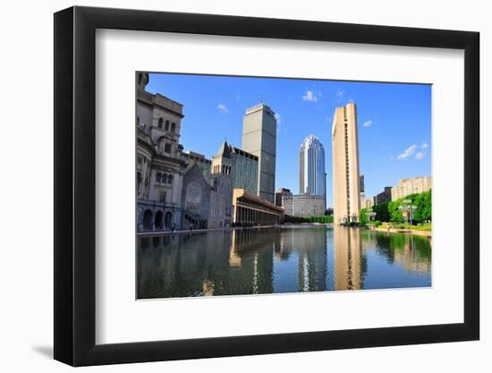 Christian Science Plaza in Midtown Boston with Urban City View and Water Reflection.-Songquan Deng-Framed Photographic Print