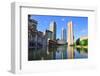 Christian Science Plaza in Midtown Boston with Urban City View and Water Reflection.-Songquan Deng-Framed Photographic Print