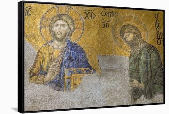 Christian Wall Mosaic. Hagia Sophia. Istanbul. Turkey-Tom Norring-Framed Stretched Canvas