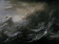 Sea Storm and Shipwreck-Christian Wilhelm Ernst Dietrich-Framed Stretched Canvas