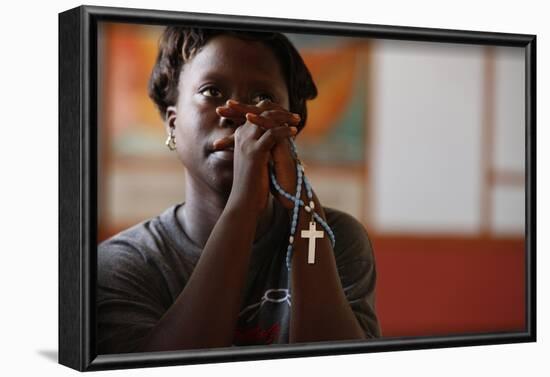 Christian woman praying, Togoville, Togo-Godong-Framed Photographic Print
