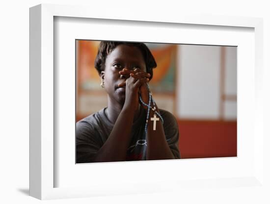 Christian woman praying, Togoville, Togo-Godong-Framed Photographic Print