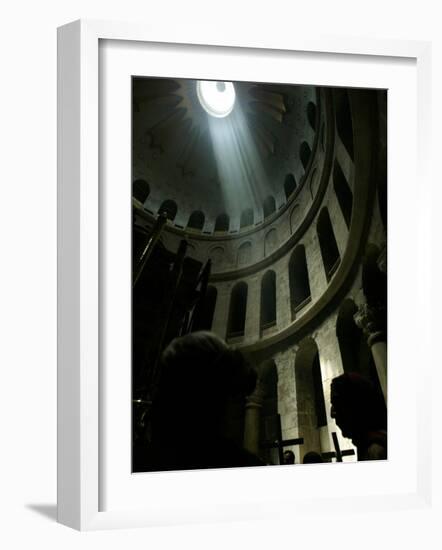 Christian Worshippers Attend Orthodox Good Friday Procession at Church of Holy Sepulchre-null-Framed Photographic Print