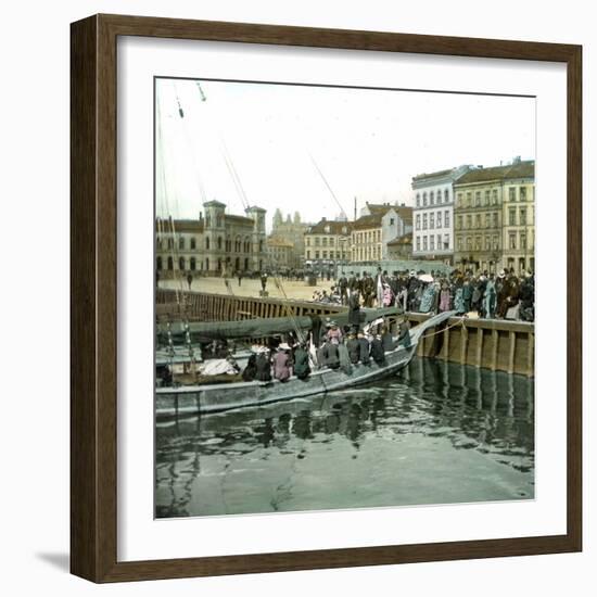 Christiania (Present Day Oslo, Norway), Salvation Army Prayer on a Fishing Boat-Leon, Levy et Fils-Framed Photographic Print