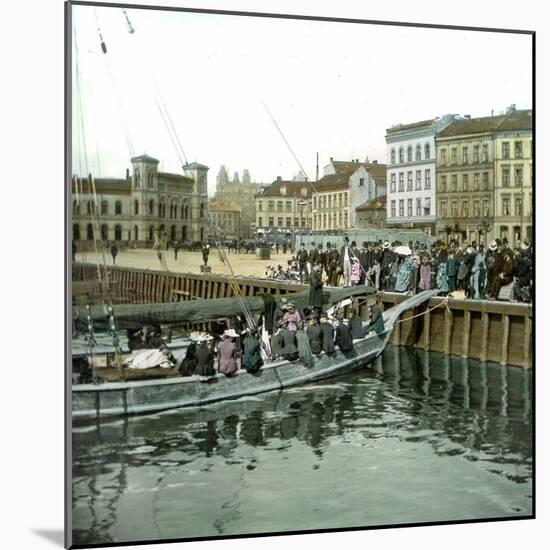 Christiania (Present Day Oslo, Norway), Salvation Army Prayer on a Fishing Boat-Leon, Levy et Fils-Mounted Photographic Print
