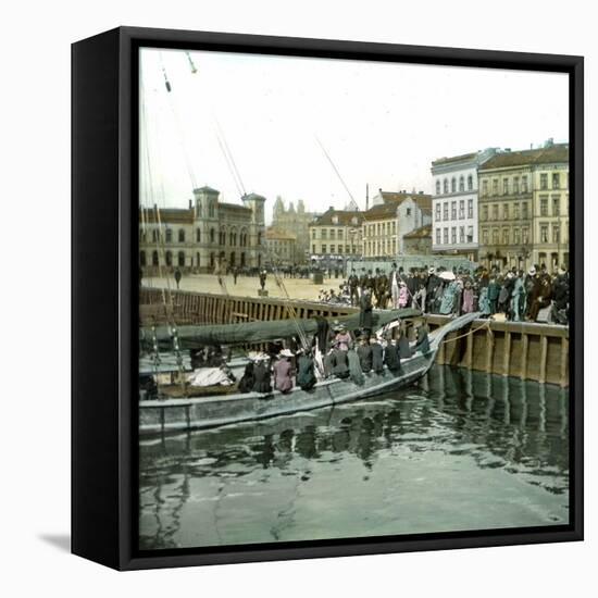 Christiania (Present Day Oslo, Norway), Salvation Army Prayer on a Fishing Boat-Leon, Levy et Fils-Framed Stretched Canvas