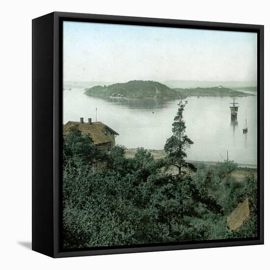 Christiania (Present Day Oslo, Norway), View of the Fjord-Leon, Levy et Fils-Framed Stretched Canvas