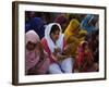 Christians Pray During a Ceremony to Celebrate Orthodox Palm Sunday, Outside a Church in Pakistan-null-Framed Photographic Print