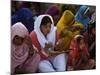 Christians Pray During a Ceremony to Celebrate Orthodox Palm Sunday, Outside a Church in Pakistan-null-Mounted Photographic Print