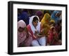 Christians Pray During a Ceremony to Celebrate Orthodox Palm Sunday, Outside a Church in Pakistan-null-Framed Photographic Print