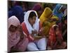 Christians Pray During a Ceremony to Celebrate Orthodox Palm Sunday, Outside a Church in Pakistan-null-Mounted Photographic Print