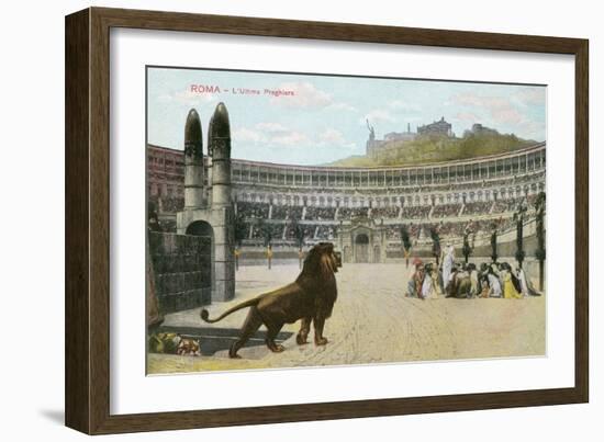 Christians vs. Lions, Roman Coliseum-null-Framed Art Print