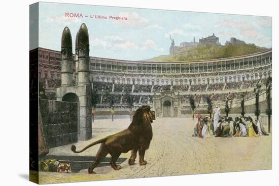 Christians vs. Lions, Roman Coliseum-null-Stretched Canvas