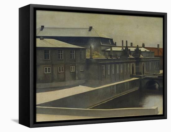 Christiansborg Palace from the Marmorbroen Bridge-Vilhelm Hammershoi-Framed Stretched Canvas