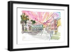 Christiansted St Croix Colonial Street Scene US Virgin Islands II-M. Bleichner-Framed Art Print