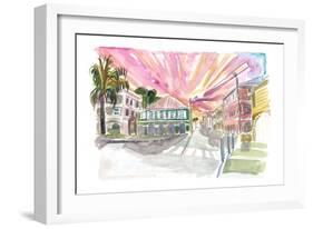 Christiansted St Croix Colonial Street Scene US Virgin Islands II-M. Bleichner-Framed Art Print