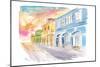 Christiansted US Virgin Islands Colonial Street Scene At Sunset St Croix-M. Bleichner-Mounted Premium Giclee Print