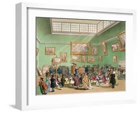 Christie's Auction Room, Aquatinted by J. Bluck-Thomas Rowlandson-Framed Giclee Print