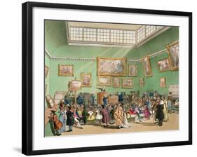 Christie's Auction Room, Aquatinted by J. Bluck-Thomas Rowlandson-Framed Giclee Print