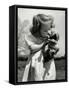 Christina Goldsmith Kissing a Weimaraner Puppy from Her Father's Stock of Weimaraner Hunting Dogs-Bernard Hoffman-Framed Stretched Canvas