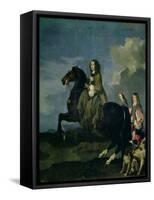 Christina of Sweden on Horseback-Sebastien Bourdon-Framed Stretched Canvas
