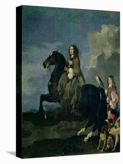 Christina of Sweden on Horseback-Sebastien Bourdon-Stretched Canvas