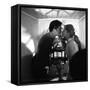 Christine by Pierre Gaspard Huit with Romy Schneider and Alain Delon, 1958 (b/w photo)-null-Framed Stretched Canvas