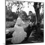 Christine by Pierre Gaspard Huit with Romy Schneider and Alain Delon, 1958 (b/w photo)-null-Mounted Photo