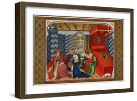 Christine De Pisan Presenting Her Book to Isabel of Bavaria, Queen of Charles VI of France-null-Framed Giclee Print