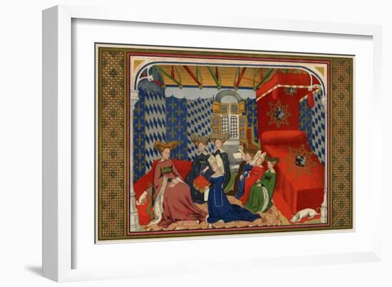 Christine De Pisan Presenting Her Book to Isabel of Bavaria, Queen of Charles VI of France-null-Framed Giclee Print