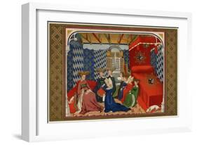 Christine De Pisan Presenting Her Book to Isabel of Bavaria, Queen of Charles VI of France-null-Framed Giclee Print