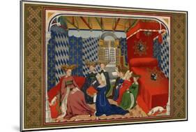 Christine De Pisan Presenting Her Book to Isabel of Bavaria, Queen of Charles VI of France-null-Mounted Giclee Print