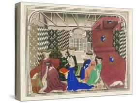 Christine de Pisan, Presenting Her Book to the Queen of France, Early 15th Century-Henry Shaw-Stretched Canvas