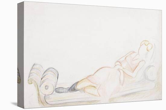 Christine Mavrogordato on a Day Bed, C.1928-Mark Gertler-Stretched Canvas