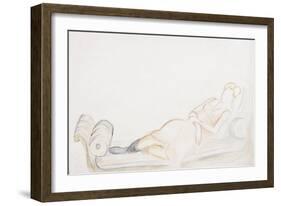 Christine Mavrogordato on a Day Bed, C.1928-Mark Gertler-Framed Giclee Print