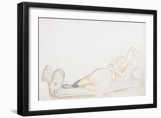 Christine Mavrogordato on a Day Bed, C.1928-Mark Gertler-Framed Giclee Print